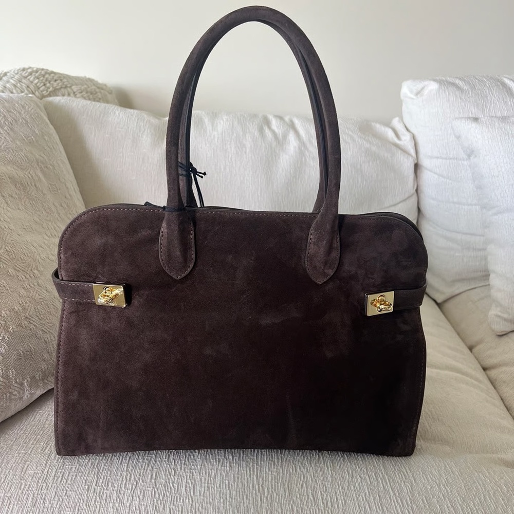 Elegant Brown Suede Women's Bag Claudia Firenze